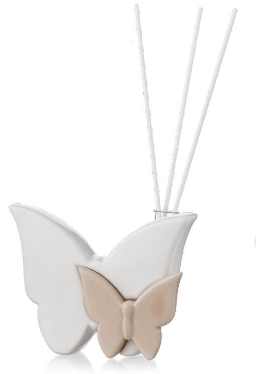 Bomboniera Ilary Queen Profumatore farfalla bianco/tortora Pz. 1 - immagine 2