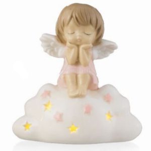 Bomboniera Ilary Queen Angelo su nuvola rosa con led Pz. 1