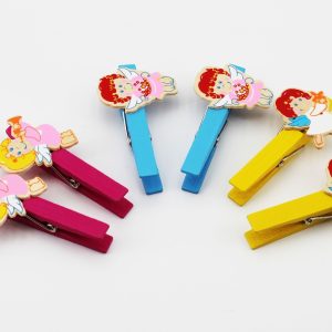 Mollette legno colorate con angelo bimba 6 pz assortiti