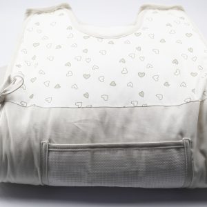 Port enfant sacco bianco/beige con cuori 1 pz