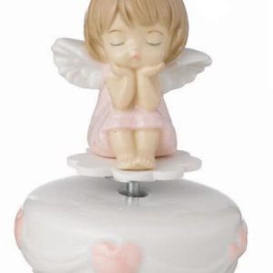 Bomboniera Ilary Queen Carillon Angelo cuori rosa Pz. 1