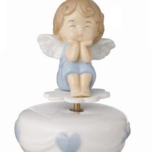 Bomboniera Ilary Queen Carillon Angelo cuori celeste Pz. 1