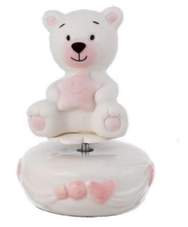 Bomboniera carillon orsetto rosa Pz. 1 - immagine 2