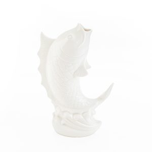 vaso pesce porcellana bianca 12x6xh.16cm
