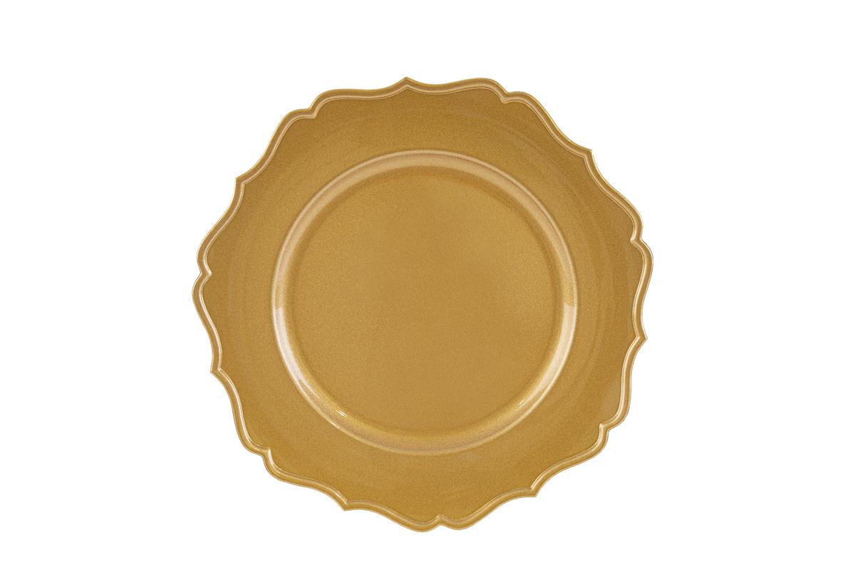VASSOIO MELAMINA ORO d.33×1,7 cm. pz. 6 - immagine 2
