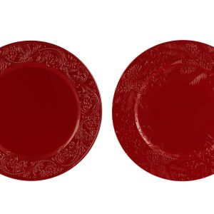 VASSOIO MELAMINA ROSSO 2 ASS. d.33×1,7 cm. pz. 6