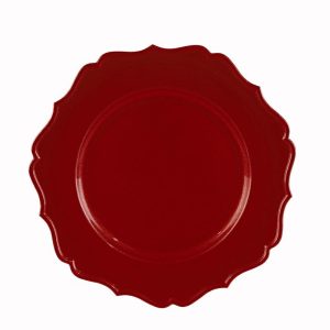 VASSOIO MELAMINA ROSSO d.33×1,7 cm. pz. 6