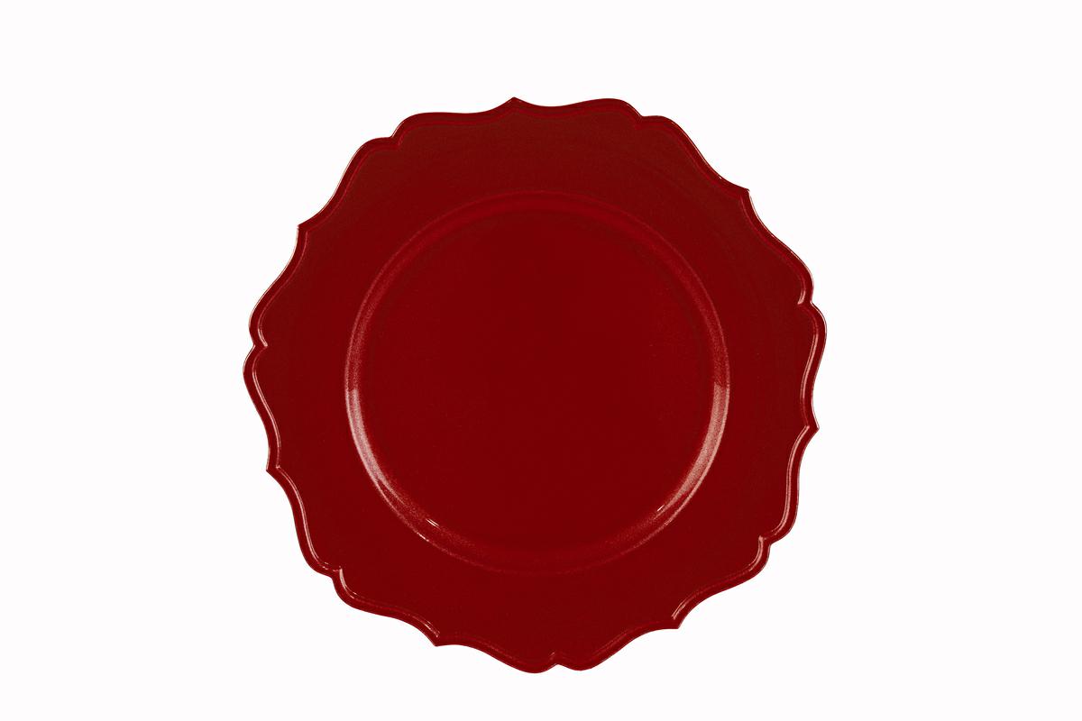 VASSOIO MELAMINA ROSSO d.33×1,7 cm. pz. 6