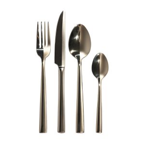 Set 24 posate in acciaio light gold