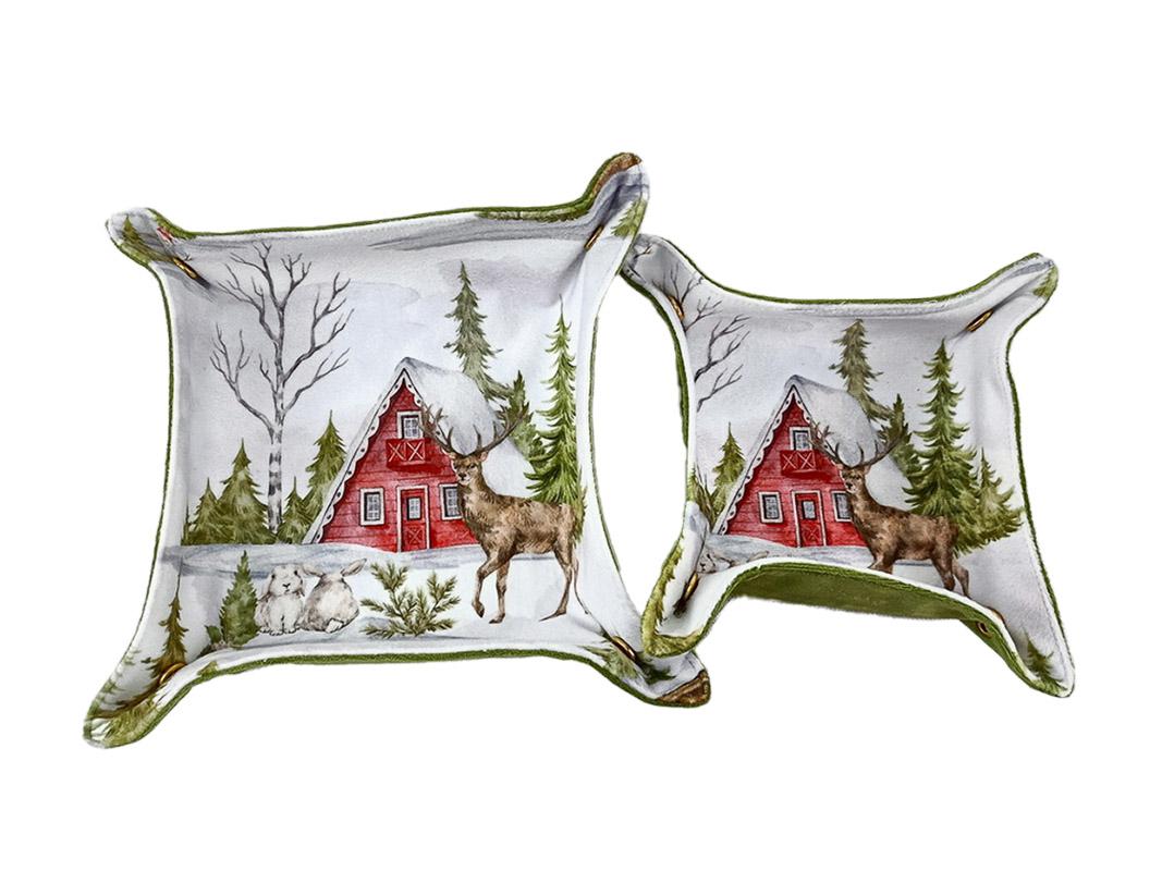 SET 2 PZ SVUOTATASCHE DECORO RENNA 20×20/25×25 cm. pz. 2 - immagine 2