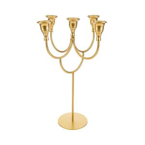 PORTACANDELE METALLO ORO 18,5x9xh.24 cm. pz. 2