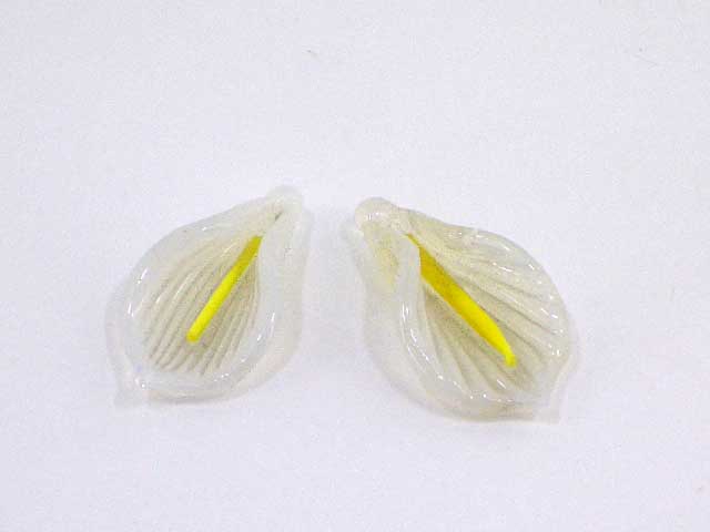 Fiore vetro-col bianco 4 cm. - immagine 2