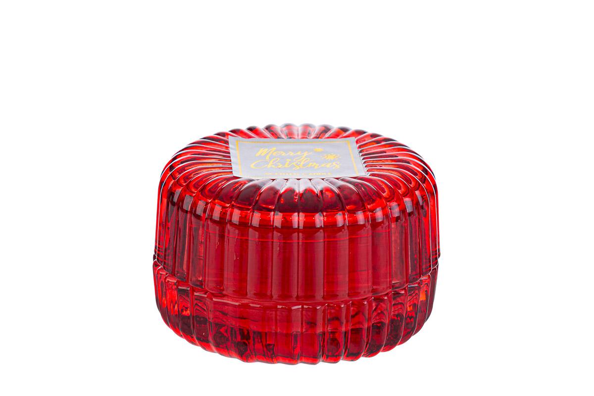 CANDELA SCATOLA VETRO NATALIZIA VERDE d.8,5Xh.5,5CM - immagine 6