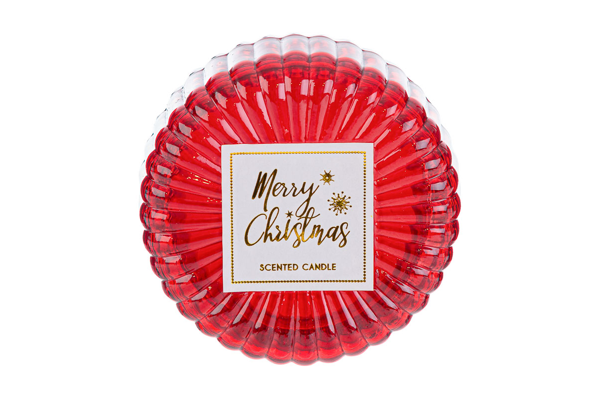 CANDELA SCATOLA VETRO NATALIZIA ORO d.8,5Xh.5,5CM - immagine 5