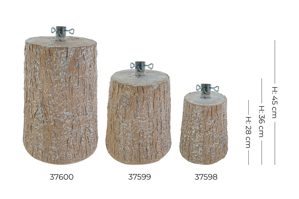 Base Tronco Albero di Natale cm. 28x34xh.45 diam. foro 38 mm. - immagine 5