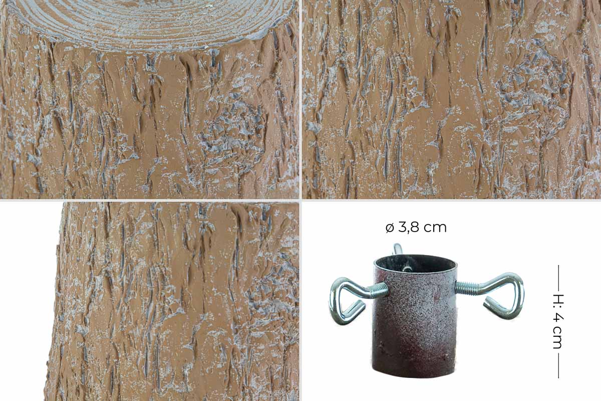 Base Tronco Albero di Natale cm. 28x34xh.45 diam. foro 38 mm. - immagine 7