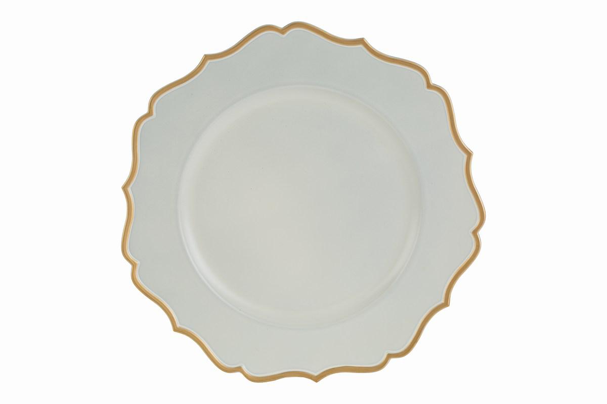 VASSOIO NATALIZIO MELAMINA PANNA/ORO d. 33 CM. PZ. 6 - immagine 2