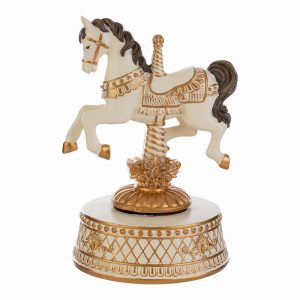 CARILLON CAVALLUCCIO NATALIZIO RESINA PANNA 12x11xh.17CM