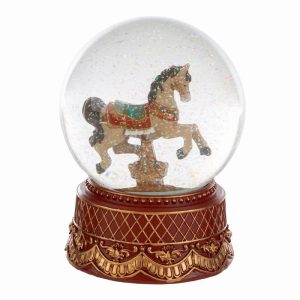 CAVALLUCCIO SFERA VETRO E MUSICA12x12xh.17,5CM