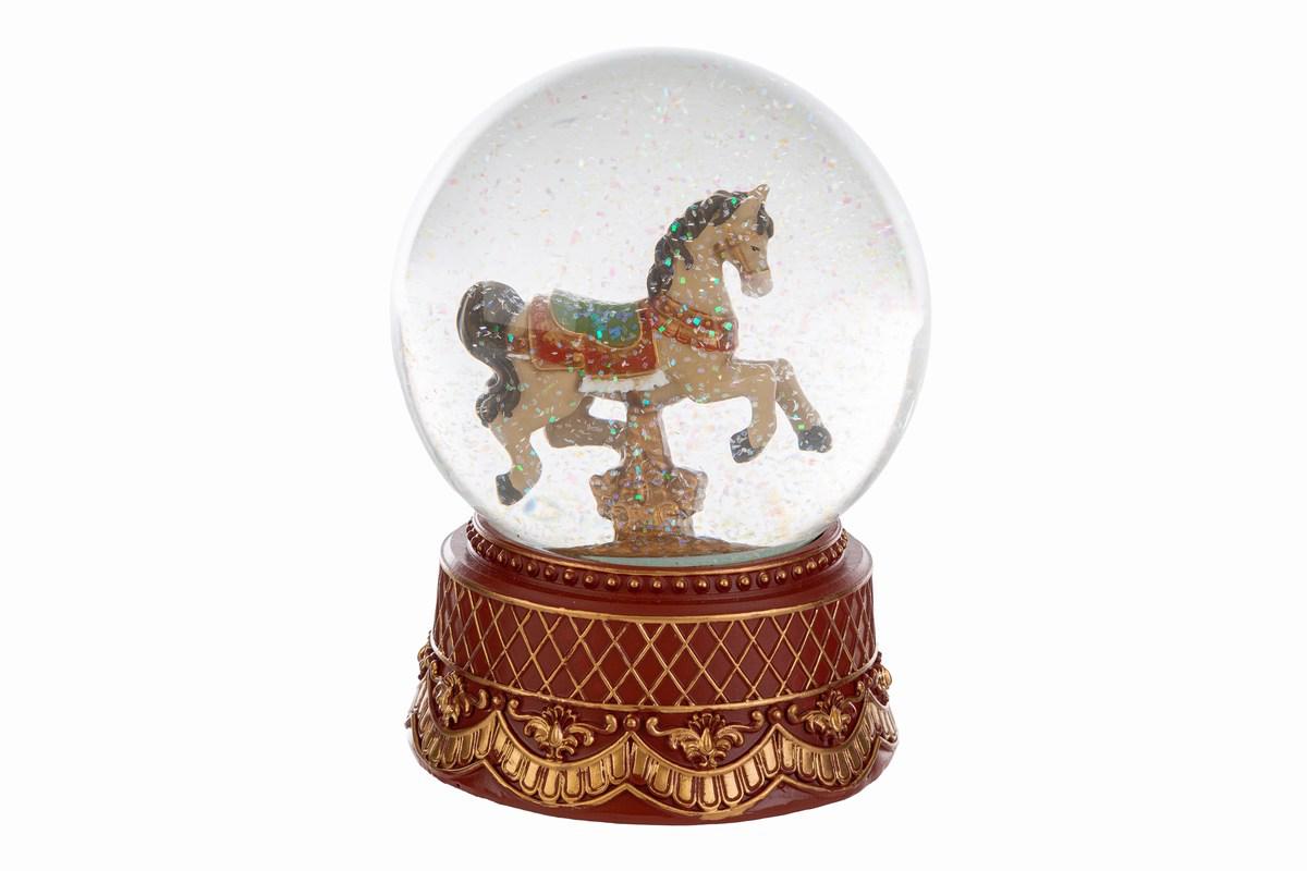 CAVALLUCCIO SFERA VETRO E MUSICA12x12xh.17,5CM - immagine 2