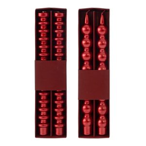 SET 2 CANDELE NATALIZIE 2 ASS.COL. ROSSO h.25 CM PZ. 6 SET