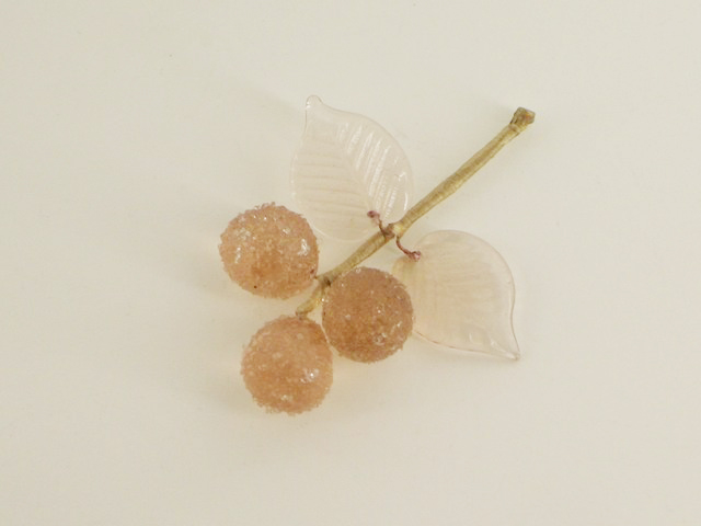 Uva glassata vetro rosa 6 cm
