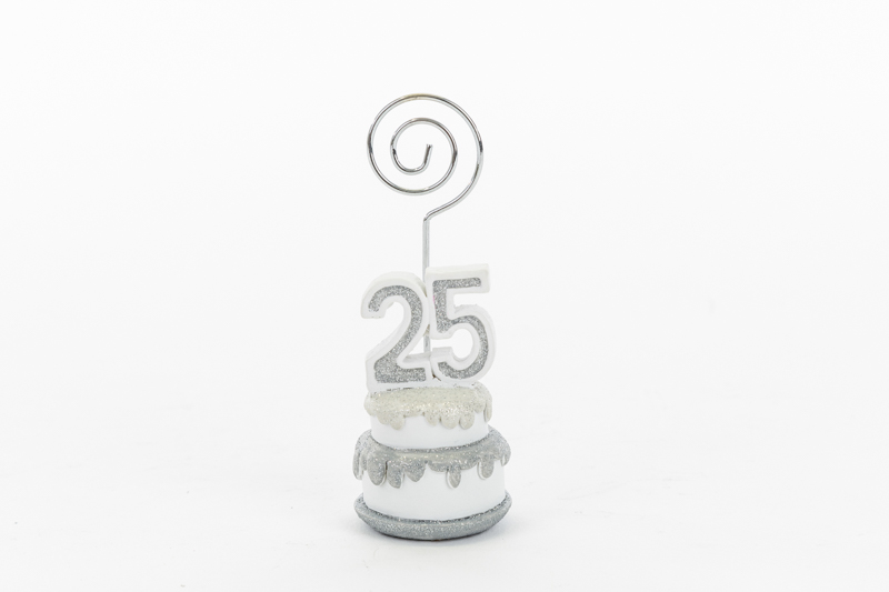 Segnaposto torta 25 resina 3,5xh.10cm - immagine 2