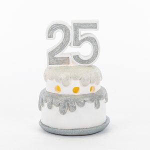 torta 25 resina c/led 8xh.10 cm