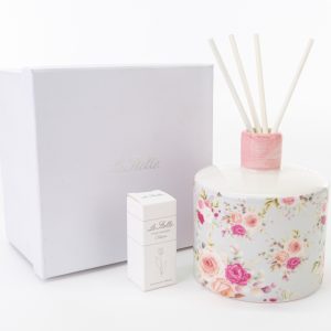 PROFUMATORE PORCELLANA PINK & ROSES C/ASTUCCIO d.10xh.11 CM