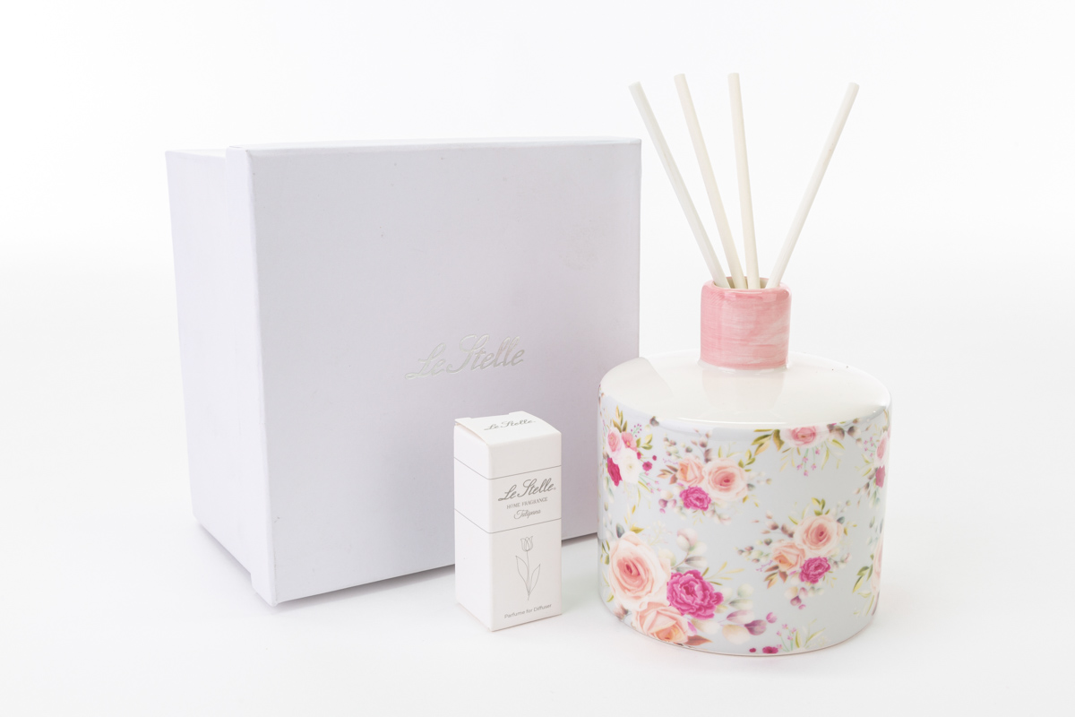 PROFUMATORE PORCELLANA PINK & ROSES C/ASTUCCIO d.10xh.11 CM - immagine 2