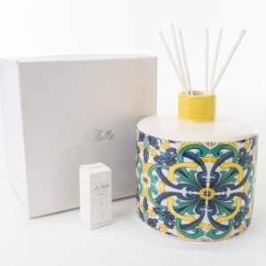 profumatore porcellana riviera blu c/astuccio d.14xh.15 cm