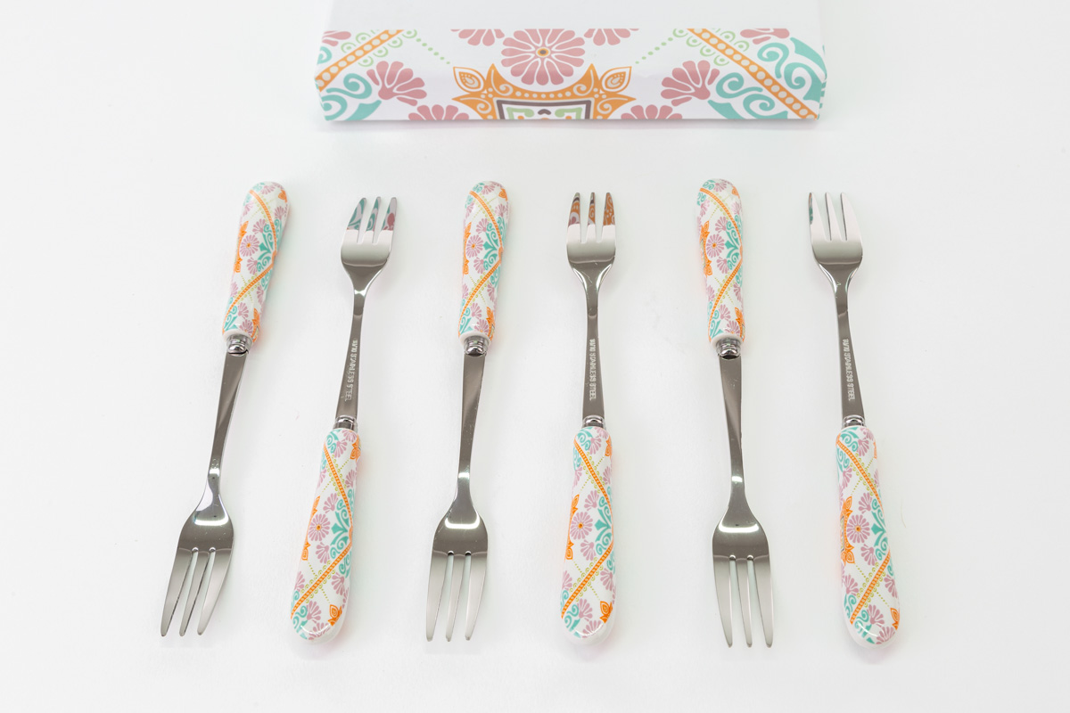 SET 6 PZ FORCHETTINE ALOHA 15 CMC/ASTUCCIO - immagine 2