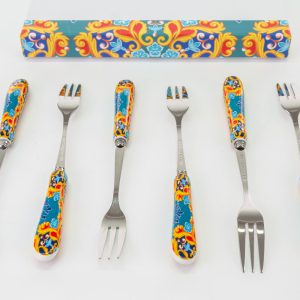 set 6 pz forchettine les jeaux sont faits 15 cm c/astuccio