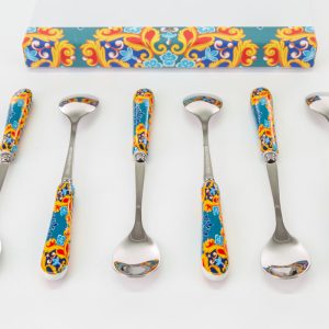 set 6 pz cucchiaini les jeaux sont faits 15 cm c/astuccio