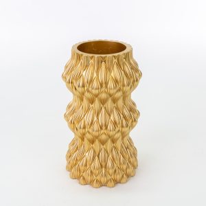 Vaso Resina Oro 12Xh.20 Cm