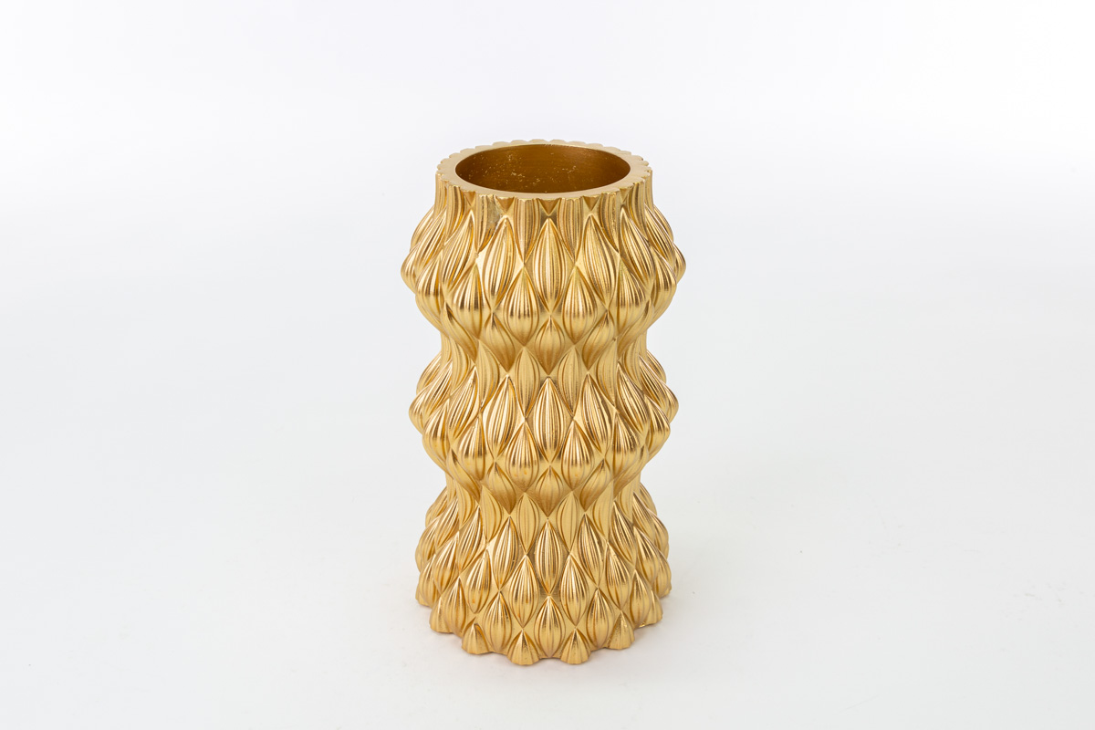 Vaso Resina Oro 12Xh.20 Cm