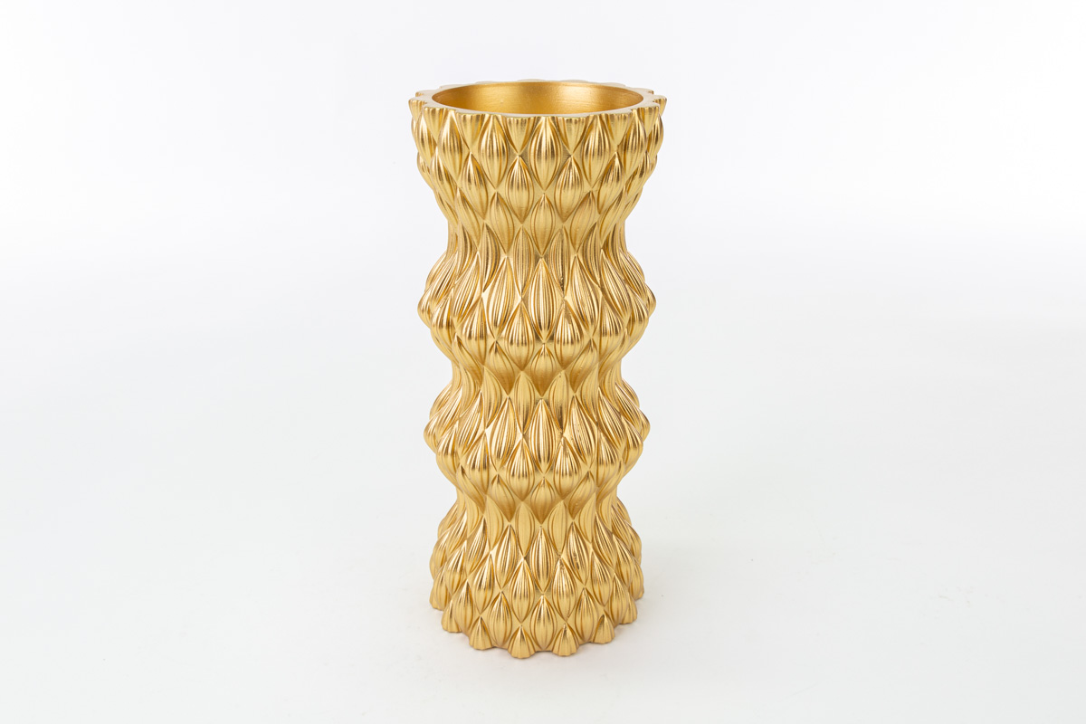 Vaso Resina Oro 12Xh.27 Cm - immagine 2