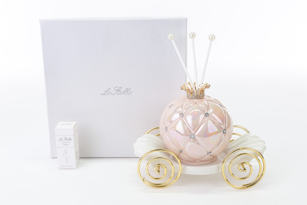 Profumatore Carrozza Rosa Porcellana 15X9Xh.12 Cm C/Astuccio