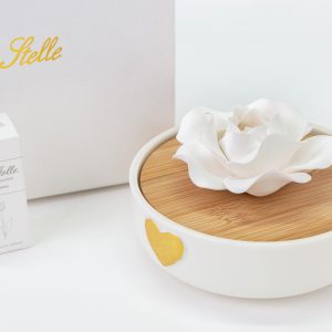 profumatore cuori oro porcellana12,5xh.7,5 cm c/astuccio