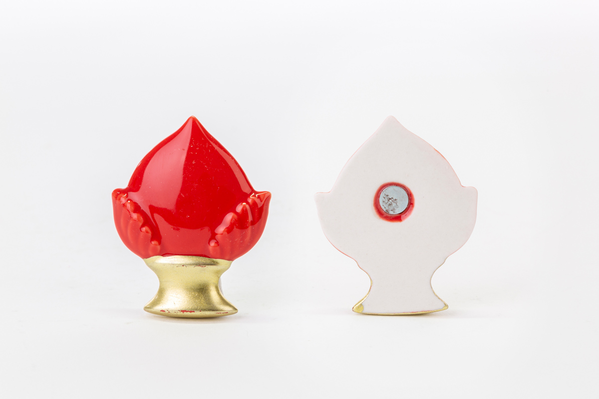 CALAMITA POMO PORCELLANA ROSSO 5,5×6,5CM Pz. 12