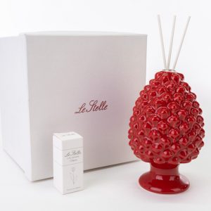 profumatore pigna porcellana rosso 24 pz. 9,5xh.14,5 cm c/astuccio  (9,15 al pezzo)