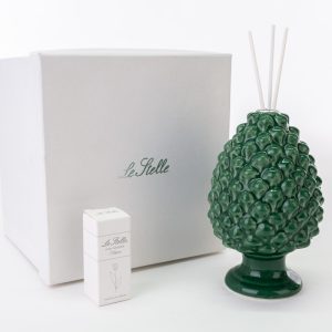 profumatore pigna porcellana verde 9,5xh.14,5 cm c/astuccio