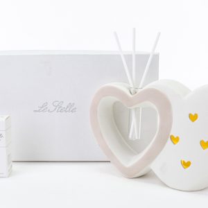 Profumatore Cuori Porcellana Led17,5X6Xh.11,5 Cm C/Astuccio