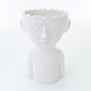 vaso busto boy porcellana bianco20x15xh.28 cm