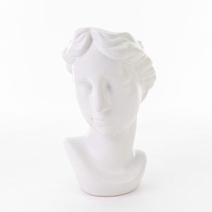 vaso testa donna porcellana bianco 19x16xh.27 cm