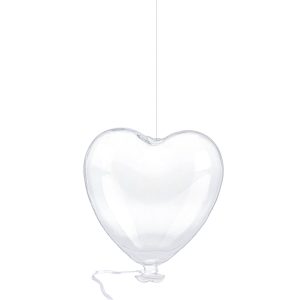 Cuore Vetro Appendino 8X9Cm Pz. 6