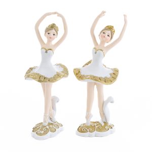 BALLERINA RESINA BIANCO ORO 2 ASS.7x7xh.18 CM Pz. 2