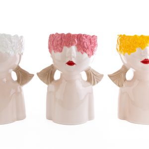 VASO BUSTO GIRL PORCELLANA COLORATO 3 ASS.22x17xh.28 CM Pz. 3