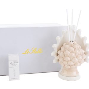 profumatore pigna porcellana beige 12,5x9xh.15cm c/astuccio