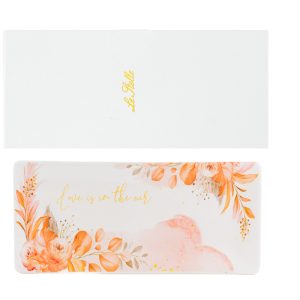 vassoio in porcellana flowers spritz c/astuccio 27,5×13,5 cm